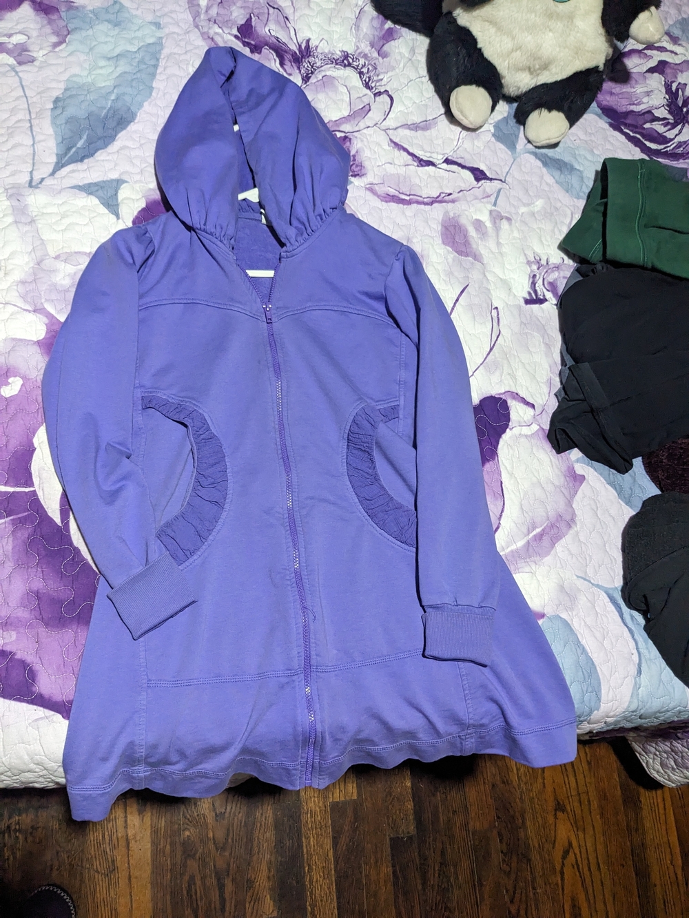 Lavender Hooded Zip-Up Jacket